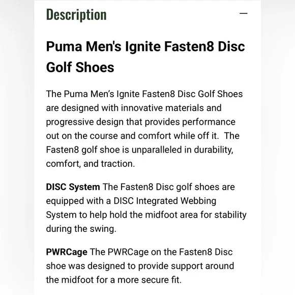 Puma Ignite Fasten8 Disc Men’s Golf Shoes-High Rise/Silver/Quick Shade-Size 12🔥 - Picture 2 of 6